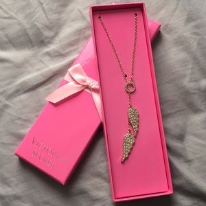 Gold angel wings necklace